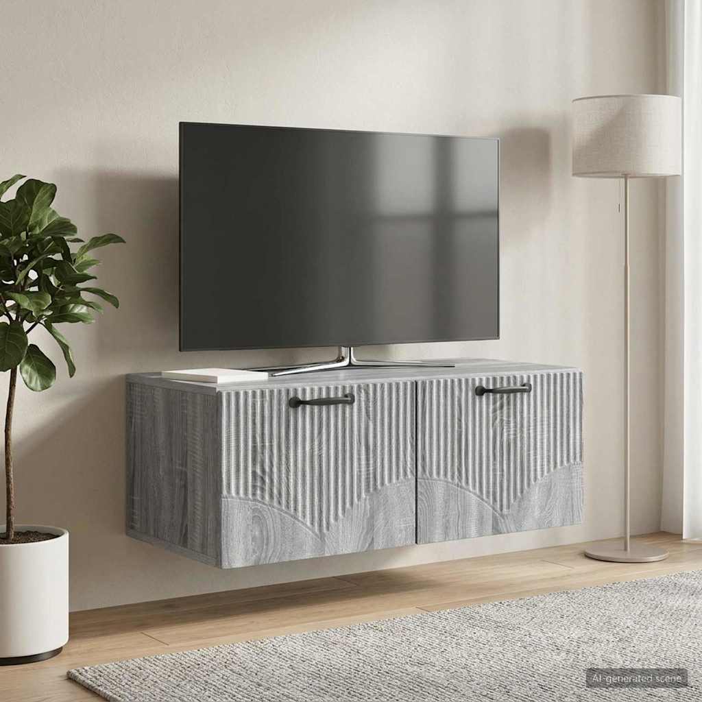Gabinete de TV de parede sonoma cinzento 78,5 x 41 x 30 cm