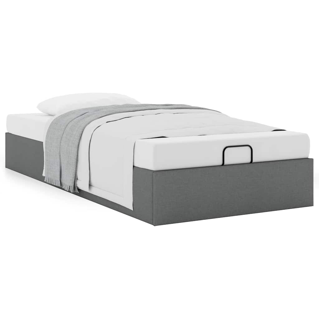 Estrutura de cama otomana sem colchão 90x190 cm cinzento escuro