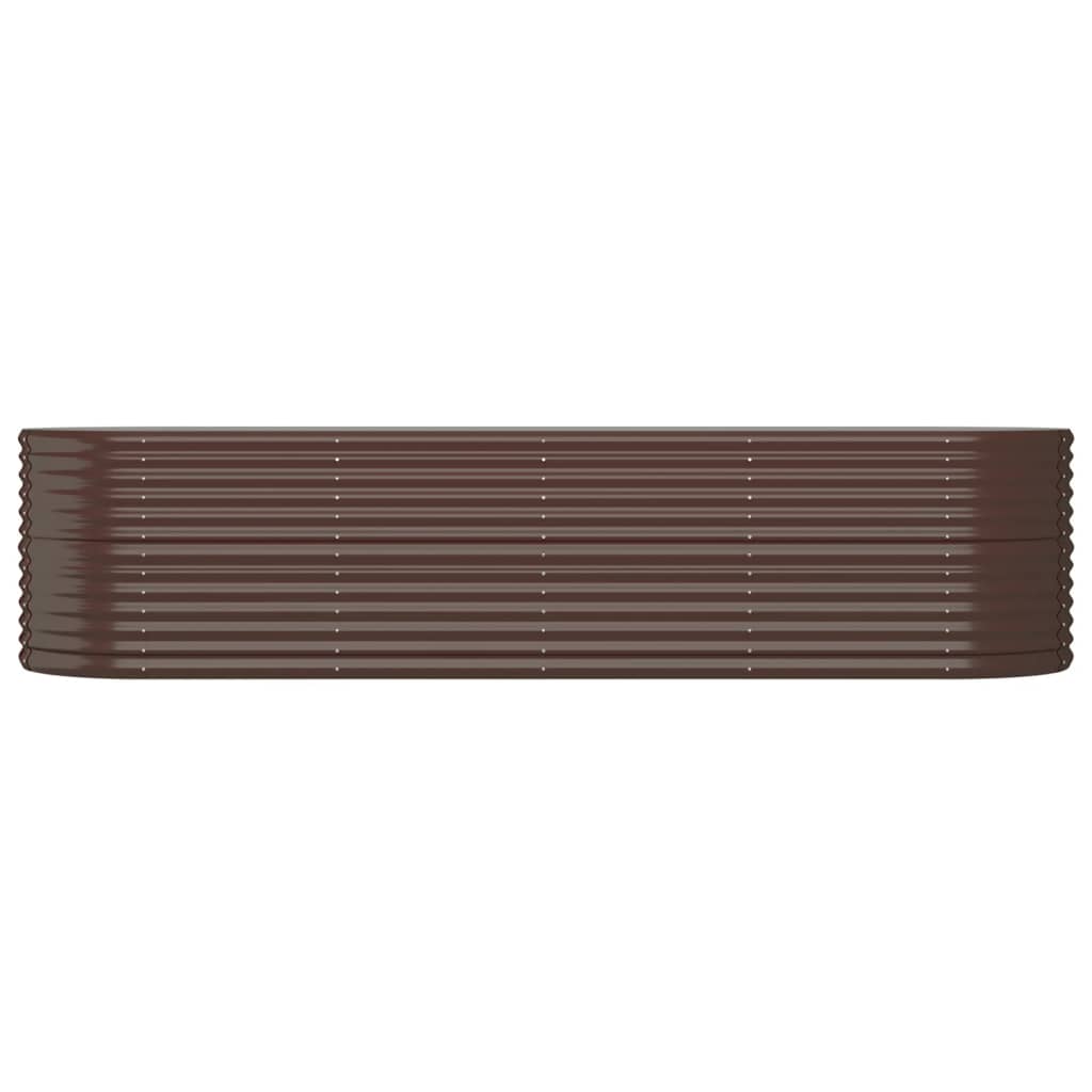 Canteiro elevado jardim 296x80x68cm aço galvanizado castanho
