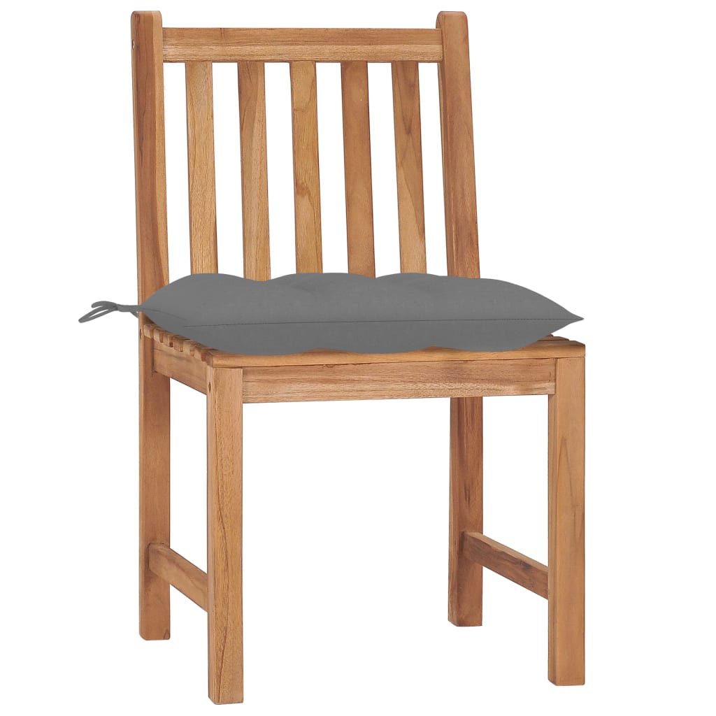 Cadeiras de jardim c/ almofadões 2 pcs madeira de teca maciça