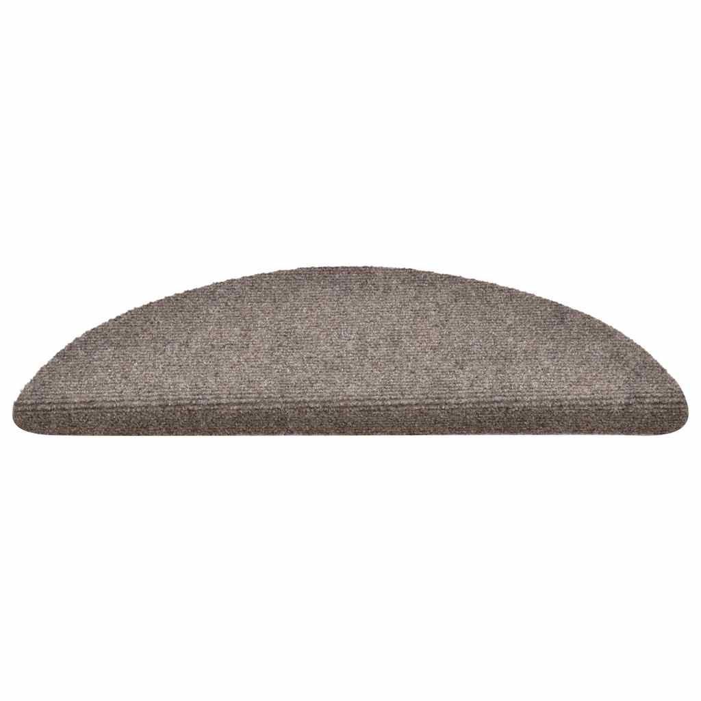 Tapetes de escada autoadesivos 30 peças 56x17x3 cm bege semicircular