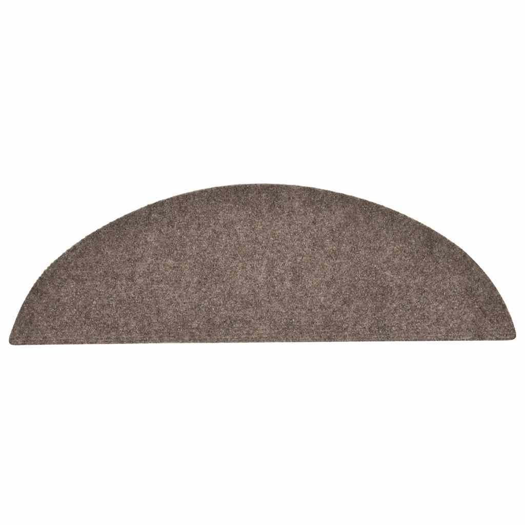Tapetes de escada autoadesivos 30 peças 56x17x3 cm bege semicircular
