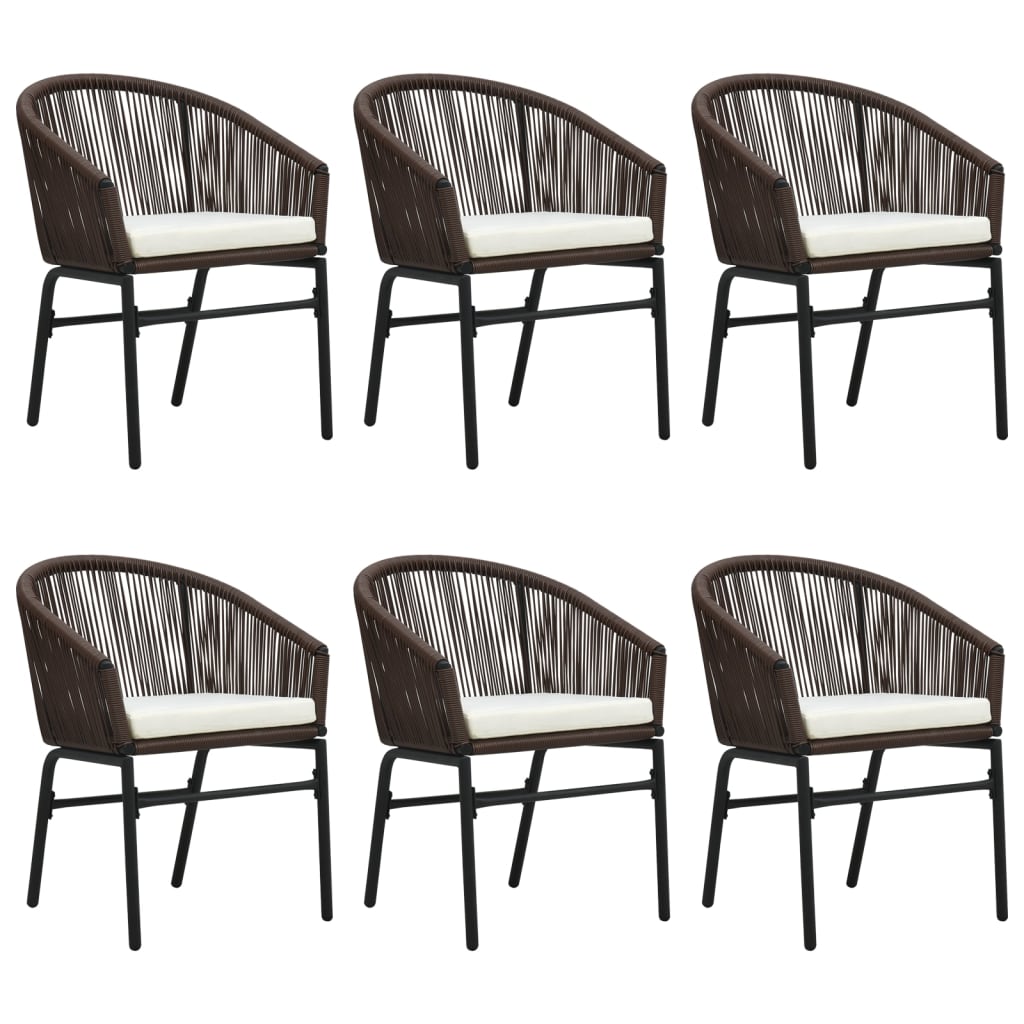 7 Pcs conjunto de jantar para jardim castanho