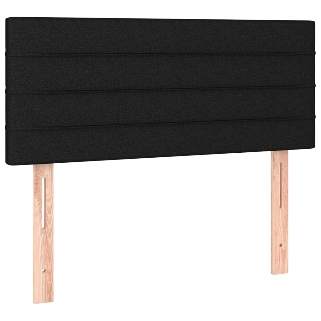 Cabeceira de cama c/ luzes LED tecido 100x5x78/88 cm preto