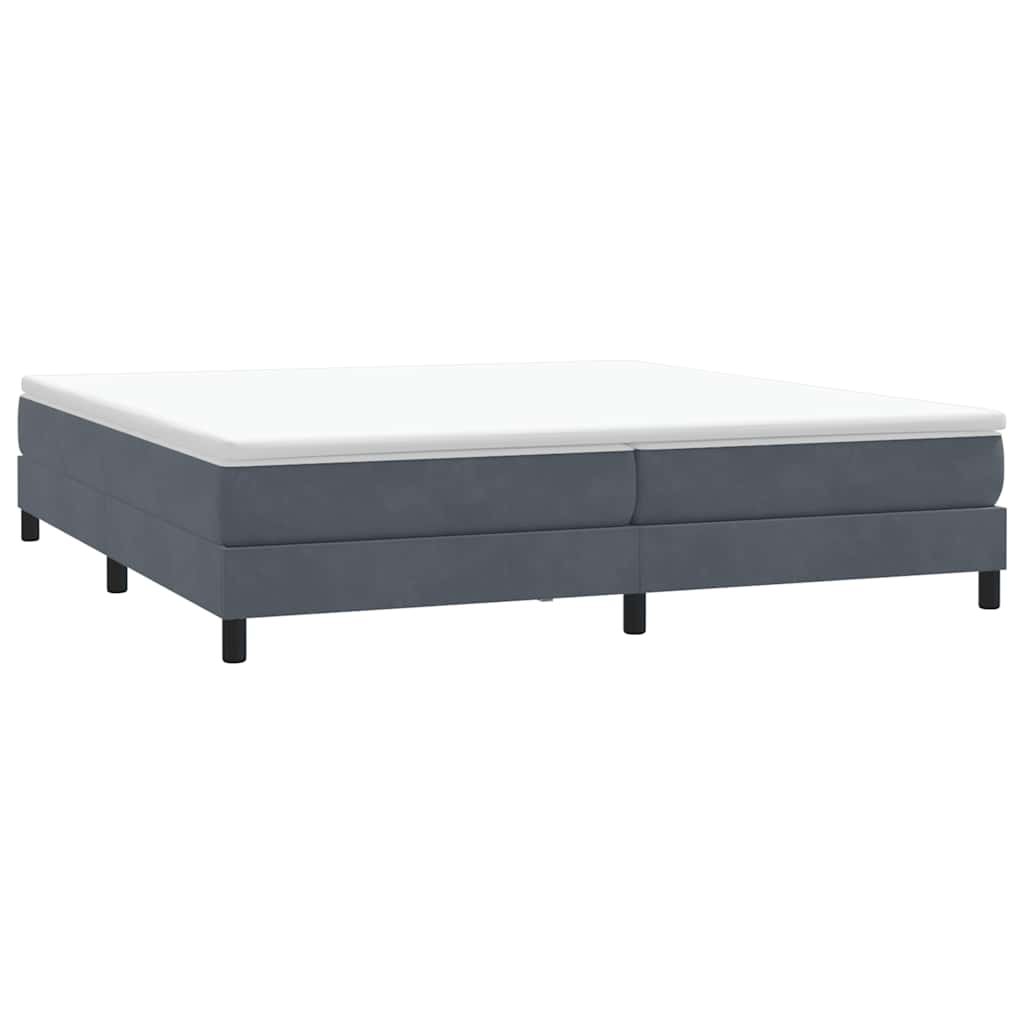 Cama com molas sem colchão 200x210 cm veludo cinzento-escuro