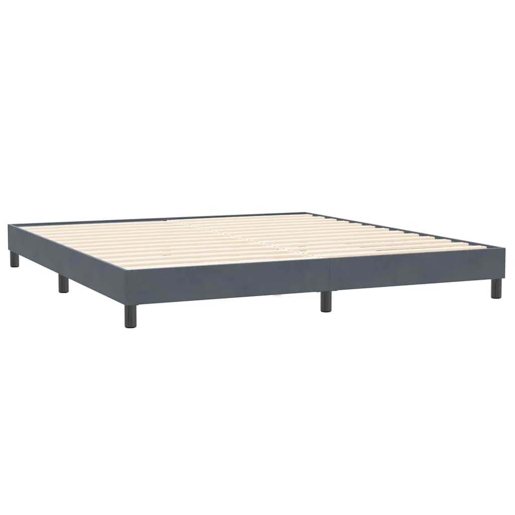 Cama com molas sem colchão 200x210 cm veludo cinzento-escuro