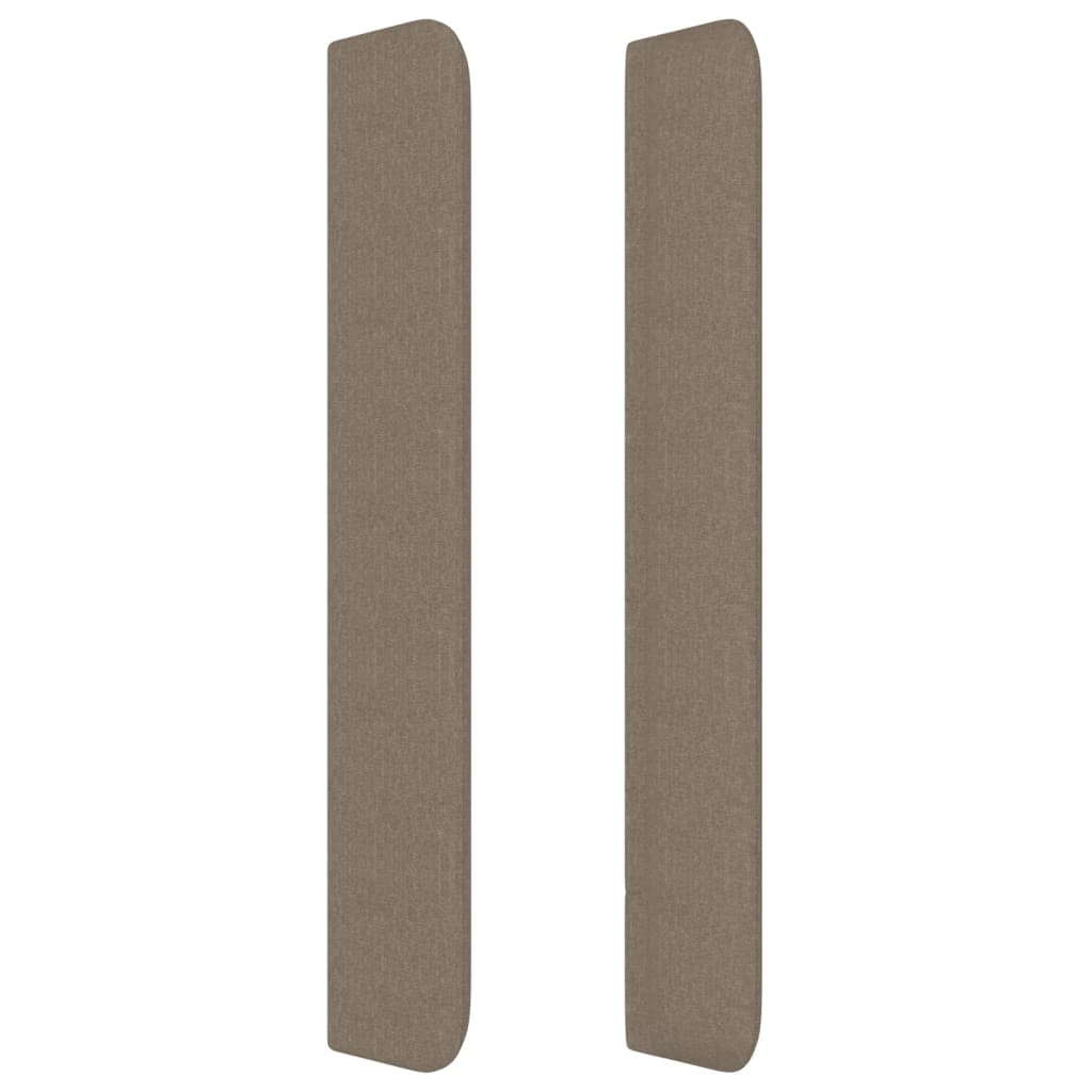 Cabeceira cama abas tecido 203x16x118/128 cm cinza-acastanhado
