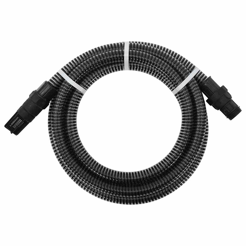 Mangueira de sucção com conectores de PVC 1" 7 m PVC preto
