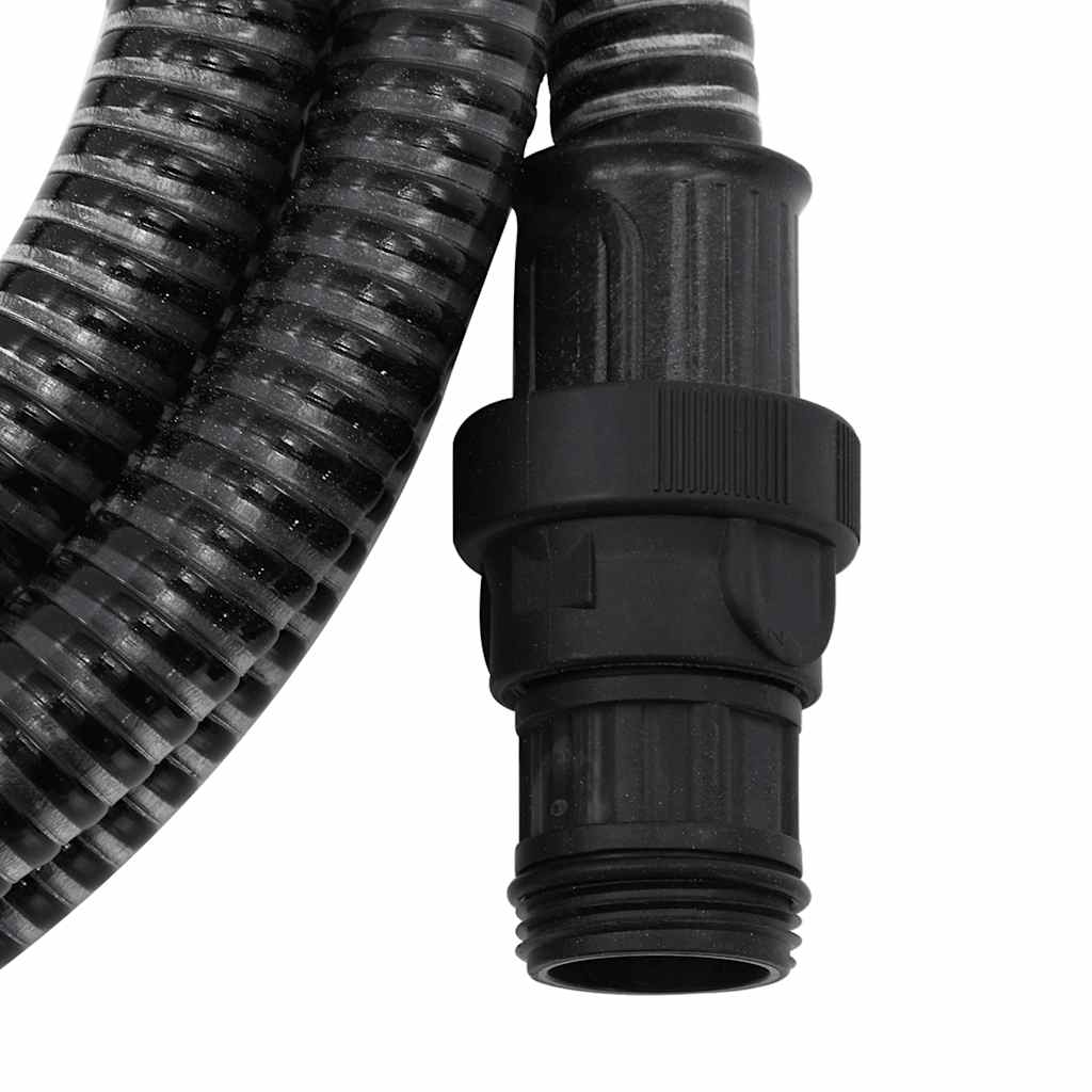 Mangueira de sucção com conectores de PVC 1" 7 m PVC preto