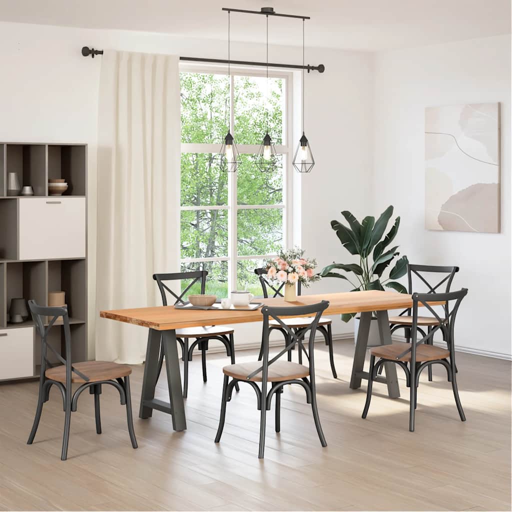 Pés para mesa de jantar em formato a, 2 peças, antracite, 50x(72-73) cm, aço