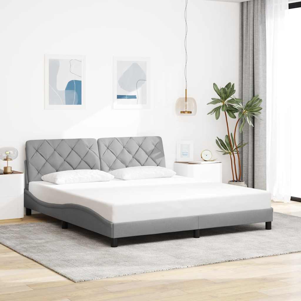 Estrutura de cama com LED sem colchão 180x200 cm tecido