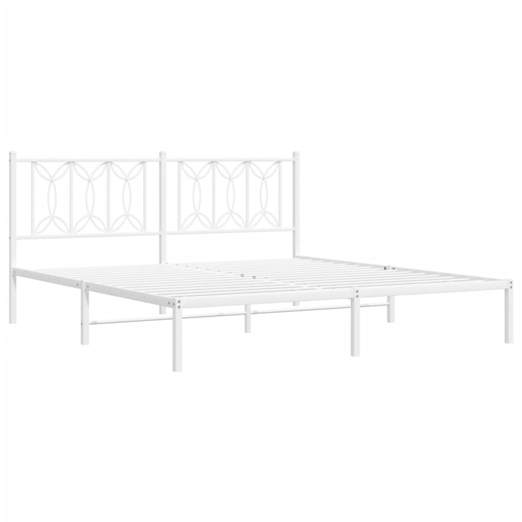 Estrutura de cama com cabeceira 183x213 cm metal branco