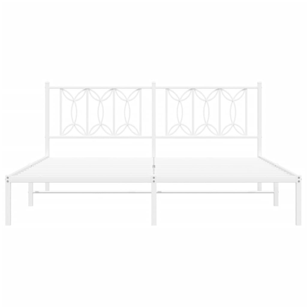 Estrutura de cama com cabeceira 183x213 cm metal branco