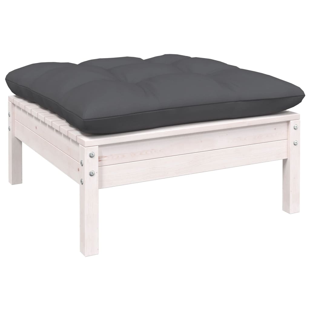 7 Pcs conjunto lounge de jardim c/ almofadões pinho maciço