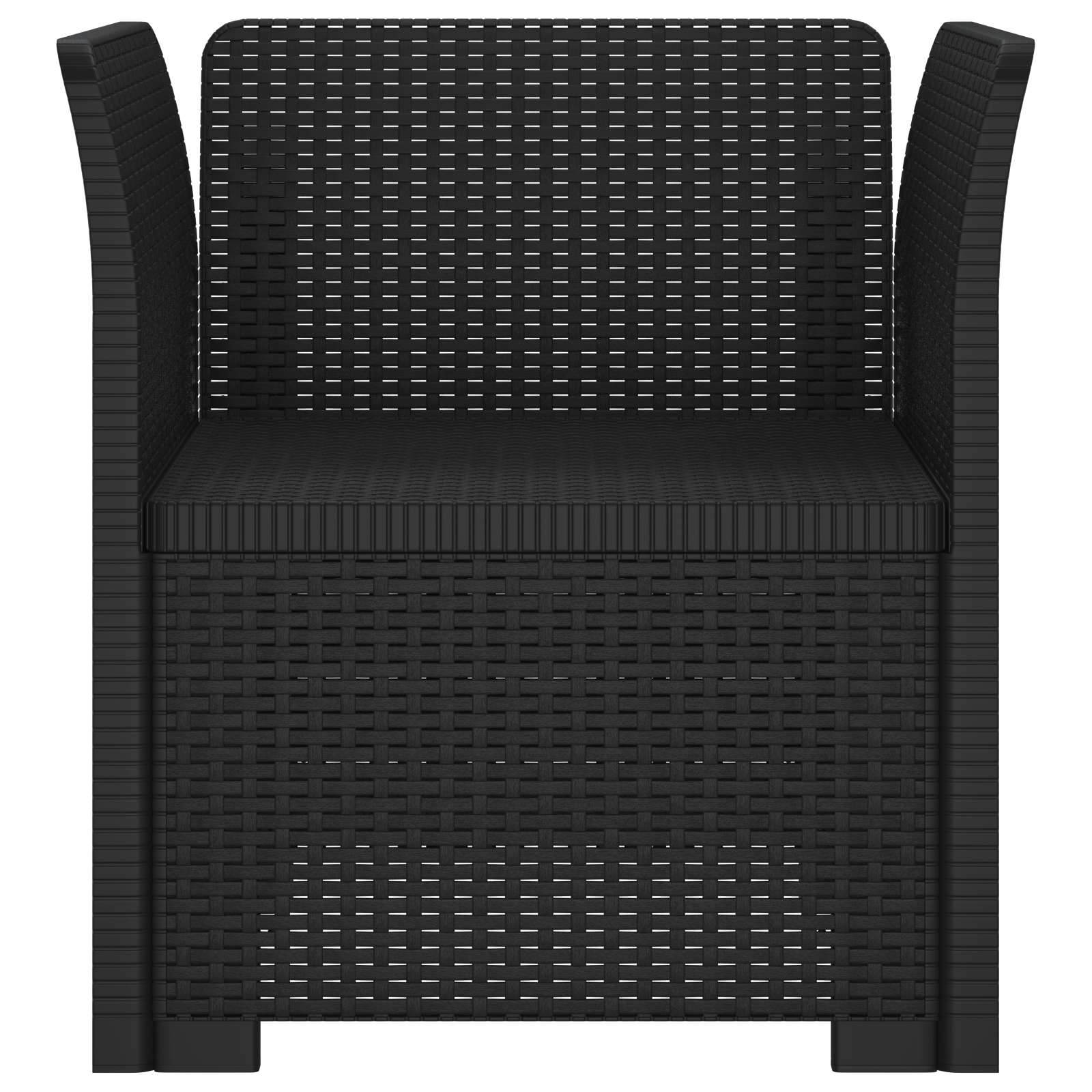 Poltrona 1 lugar look rattan PP antracite