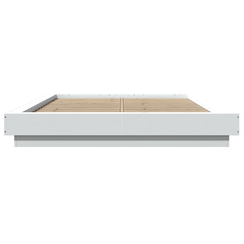 Estrutura de cama 140x190 cm derivados de madeira branco