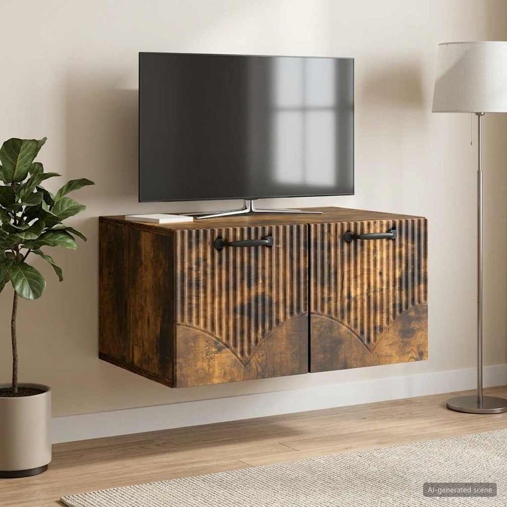 Gabinete de TV de parede carvalho fumado 59,5 x 41 x 30 cm