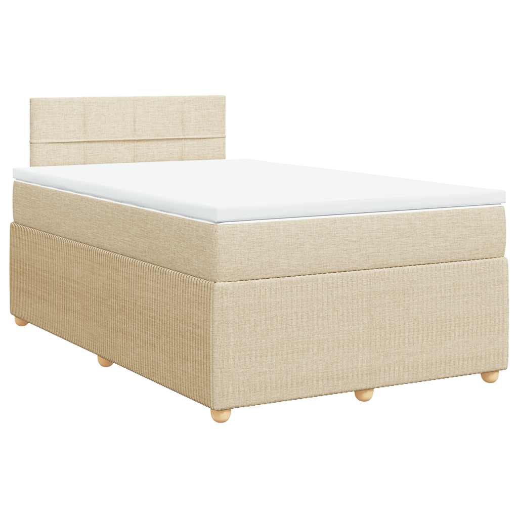 Cama com molas/colchão 120x200 cm tecido cor creme