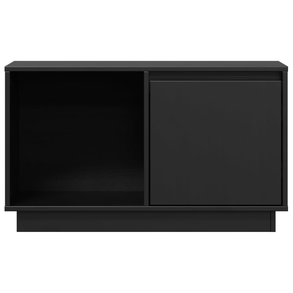 Móvel de TV 74x35x44 cm madeira de pinho maciça preto