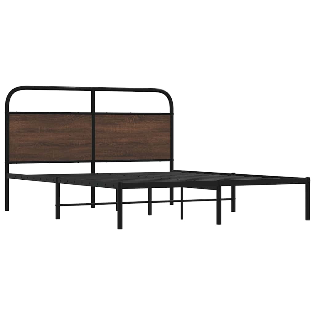 Estrutura cama s/ colchão derivados madeira carvalho castanho