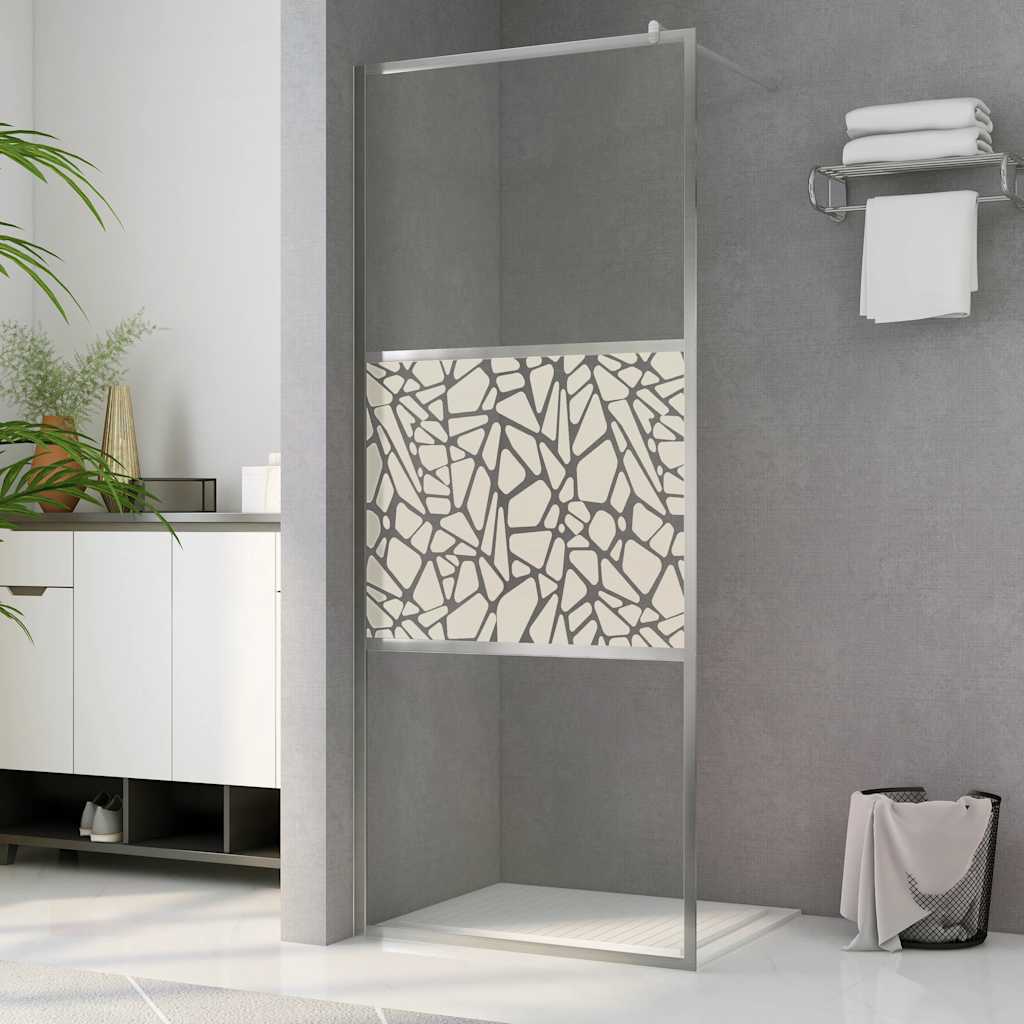 Divisória de chuveiro 90x195 cm vidro esg design pedras