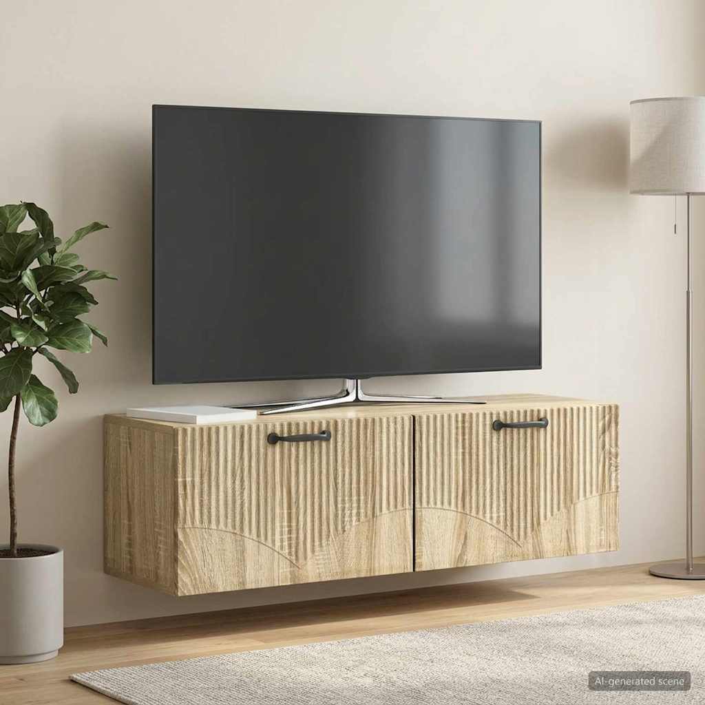 Gabinete de TV de parede carvalho sonoma 98 x 31 x 30 cm