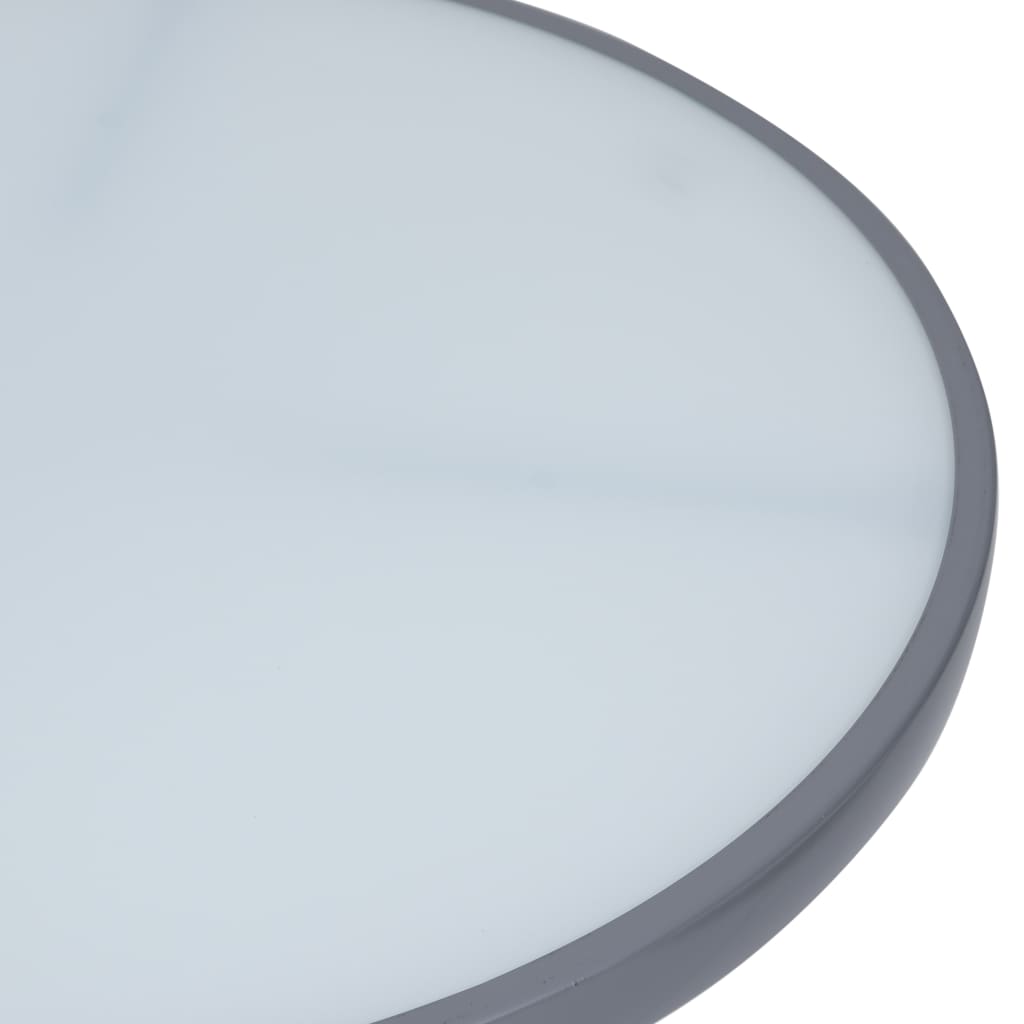 Mesa de jardim 80 cm aço e vidro cinzento-claro