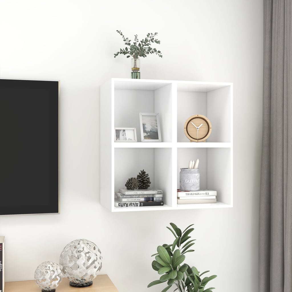 Armários de parede 4pcs 37x37x37 cm derivados de madeira branco