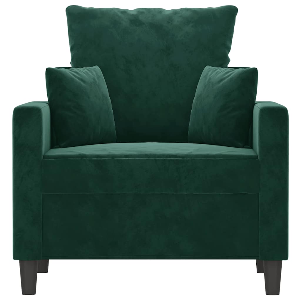 Poltrona 60 cm veludo verde-escuro
