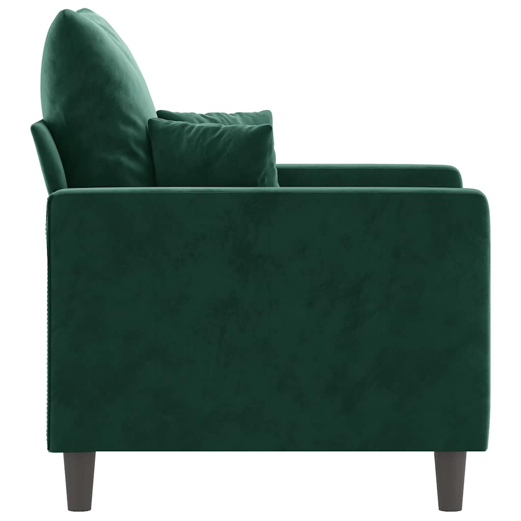 Poltrona 60 cm veludo verde-escuro