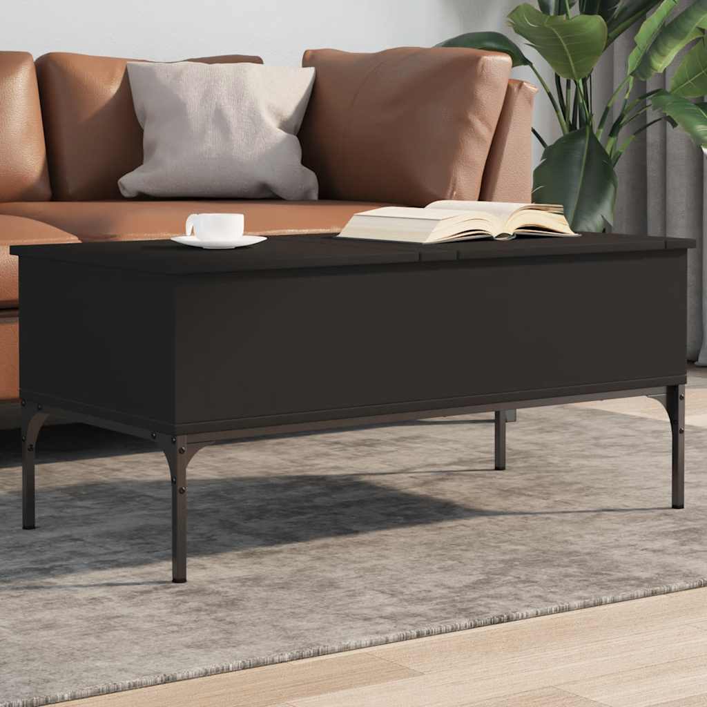 Mesa de centro 100x50x45 cm derivados de madeira/metal preto