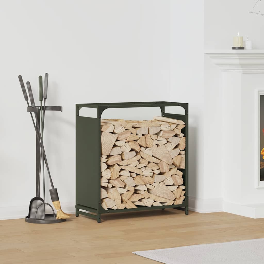 Suporte para lenha aço laminado a frio verde azeitona