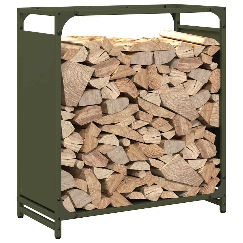 Suporte para lenha aço laminado a frio verde azeitona