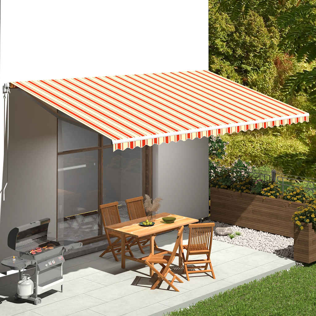Tecido de substituição para toldo amarelo e laranja 600x300 cm poliéster