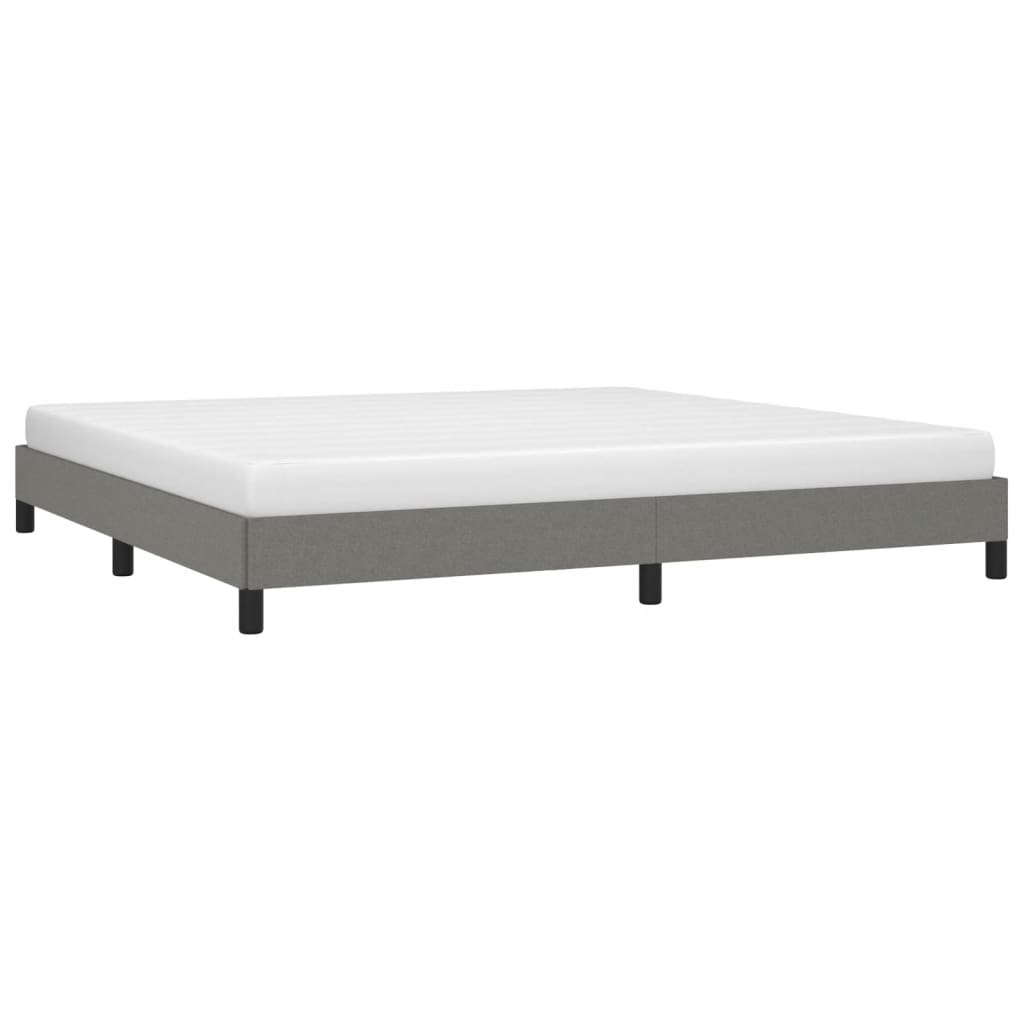 Estrutura de cama sem colchão 200x200 cm tecido cinzento-escuro
