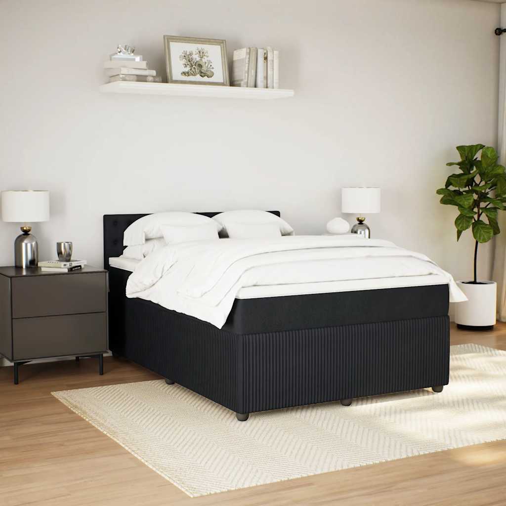 Cama com molas/colchão 160x200 cm veludo preto