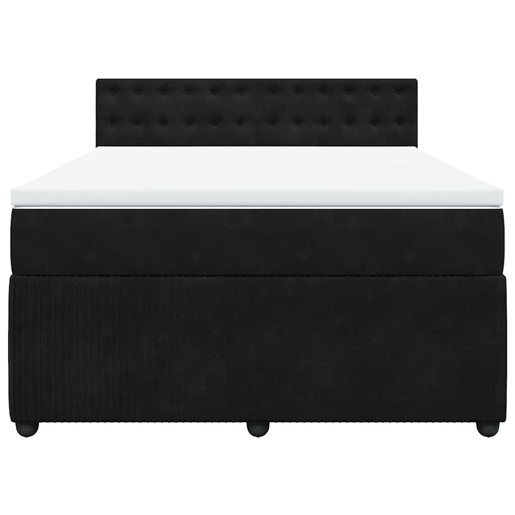 Cama com molas/colchão 160x200 cm veludo preto