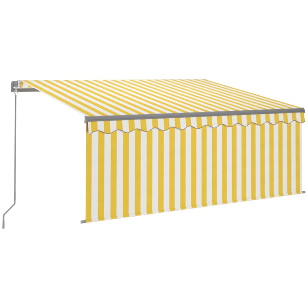 Toldo retrátil manual com estore 3x2,5 m amarelo e branco
