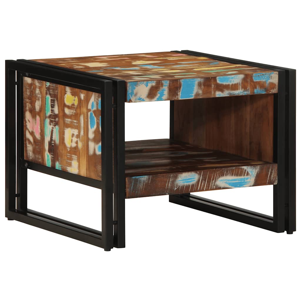 Mesa de centro multicor 50x50x38 cm madeira maciça recuperada