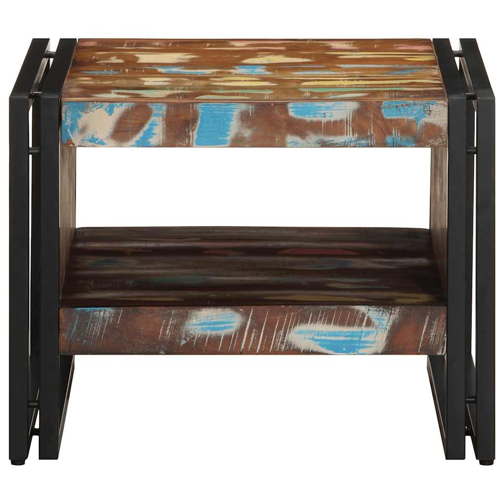 Mesa de centro multicor 50x50x38 cm madeira maciça recuperada