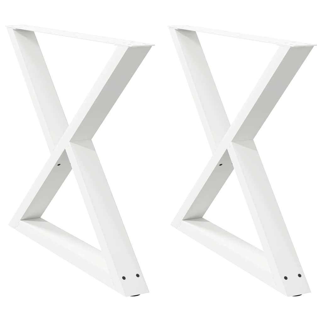 Pés para mesa de jantar 2 peças, branco, 90x(72-73,3) cm, aço