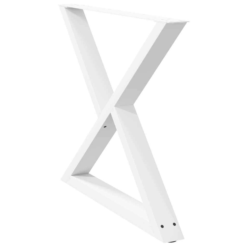 Pés para mesa de jantar 2 peças, branco, 90x(72-73,3) cm, aço