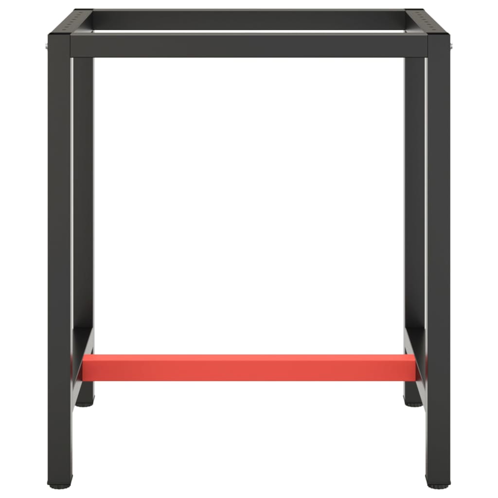 Estrutura p/ bancada 70x50x79 cm metal preto e vermelho mate
