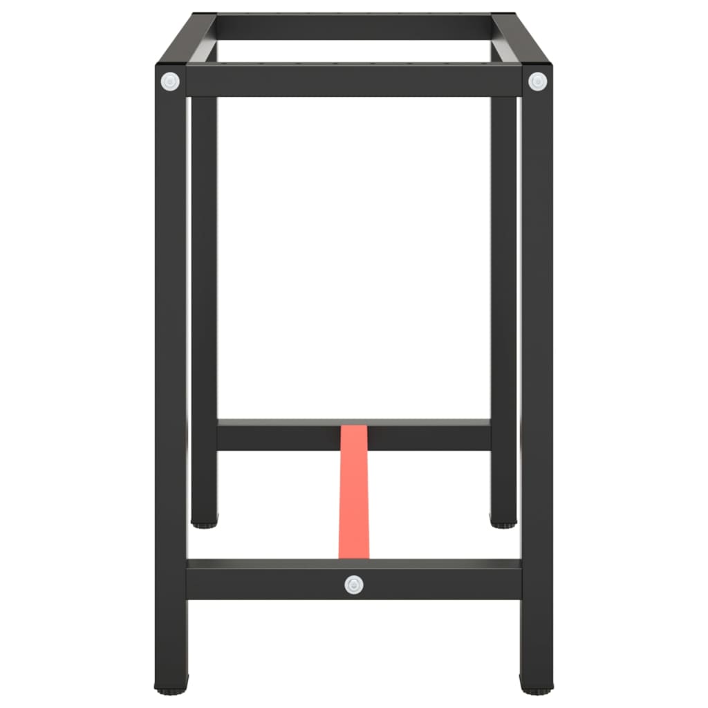 Estrutura p/ bancada 70x50x79 cm metal preto e vermelho mate