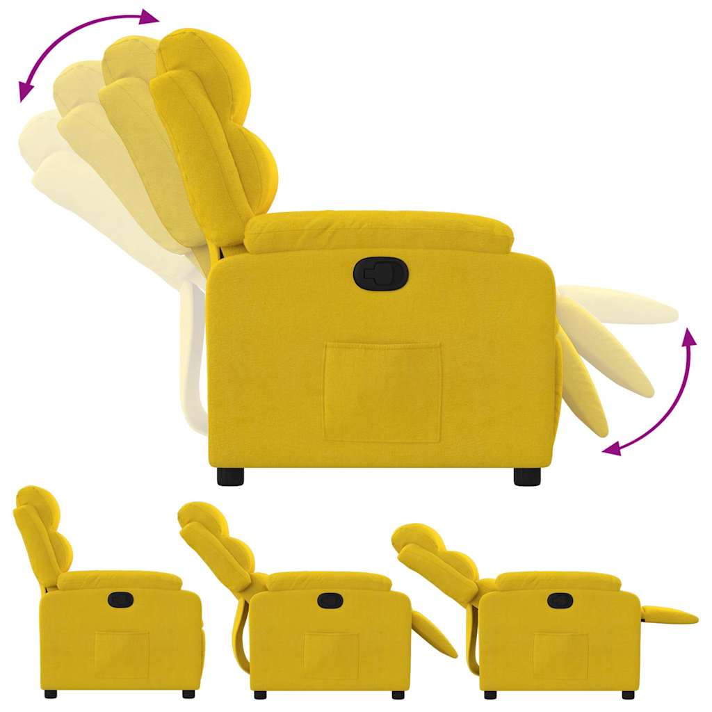 Poltrona reclinável veludo amarelo