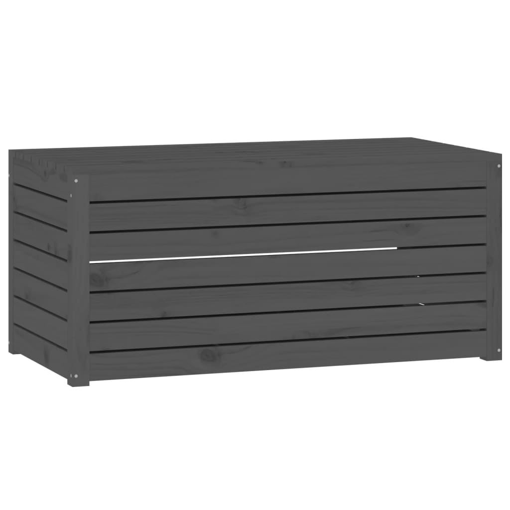 Caixa de jardim 101x50,5x46,5 cm madeira de pinho maciça cinza