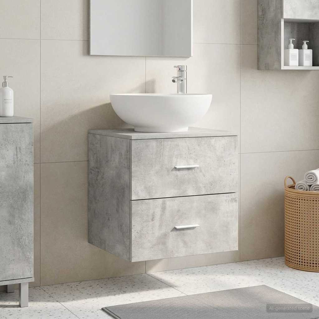 Vaidade com pia suspensa cinzento cimento 49,5 x 44,5 x 66,5 cm