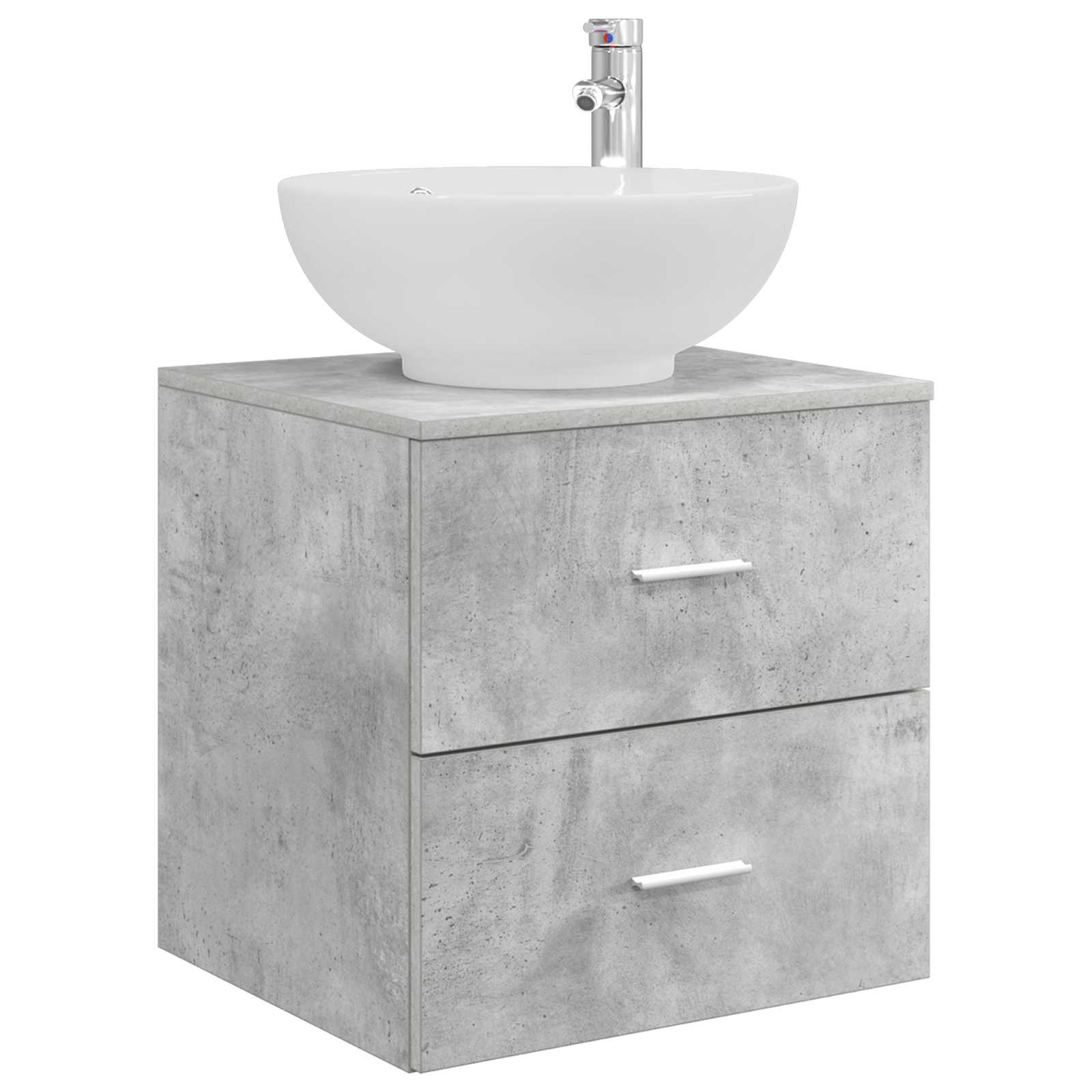 Vaidade com pia suspensa cinzento cimento 49,5 x 44,5 x 66,5 cm