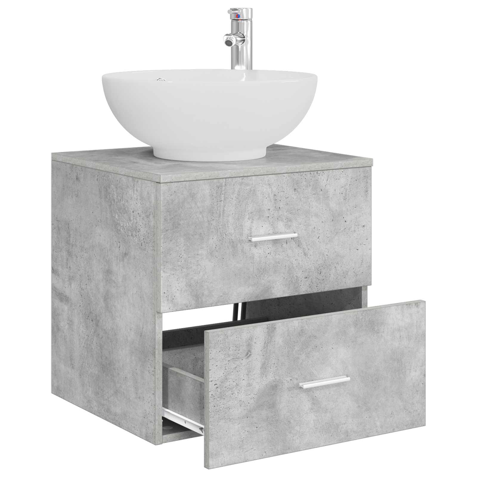 Vaidade com pia suspensa cinzento cimento 49,5 x 44,5 x 66,5 cm