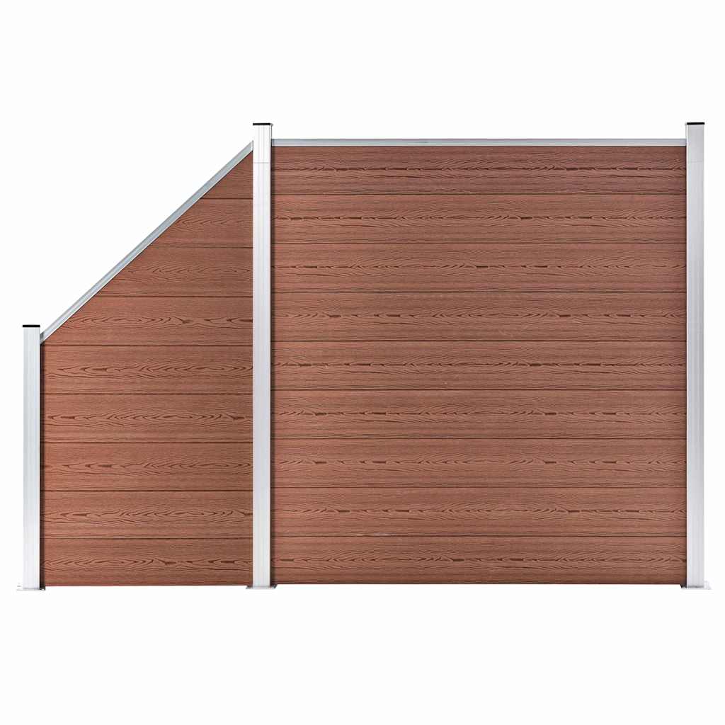 Painel vedação wpc 1 quadrado +1 inclinado 273x186 cm castanho
